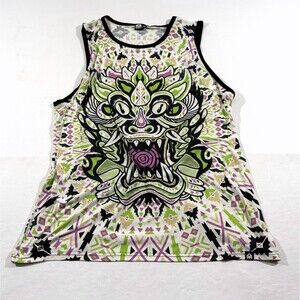 Into The AM Tribal Beast Graphic Premium AOP Tank Top Sleeveless Rave EDC Sz 2XL